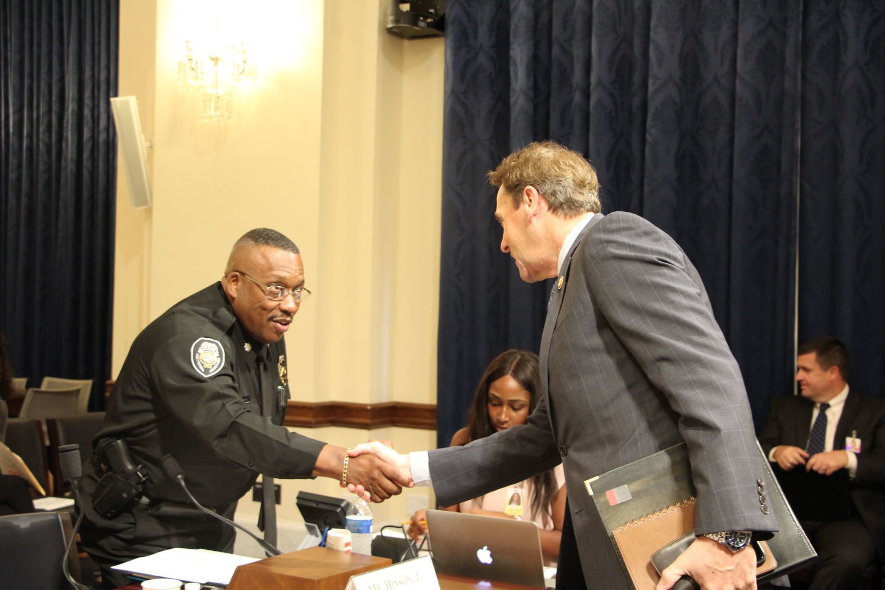 Deputy Chief James Hinson with Congressman Mark Walker